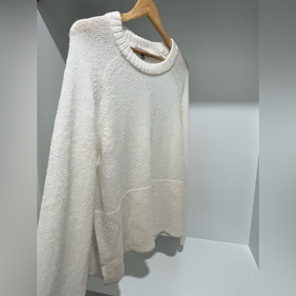 NEW J. Crew High Rib Pullover Sweater In Ivory Alpaca Wool Blend CG797 $118 M - Picture 6 of 11